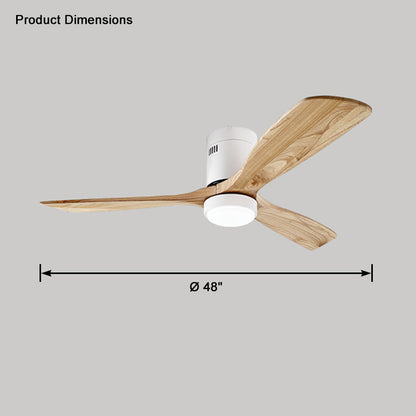 WOMO Mid-century Modern Hugger Ceiling Fan Lamp-WM5067