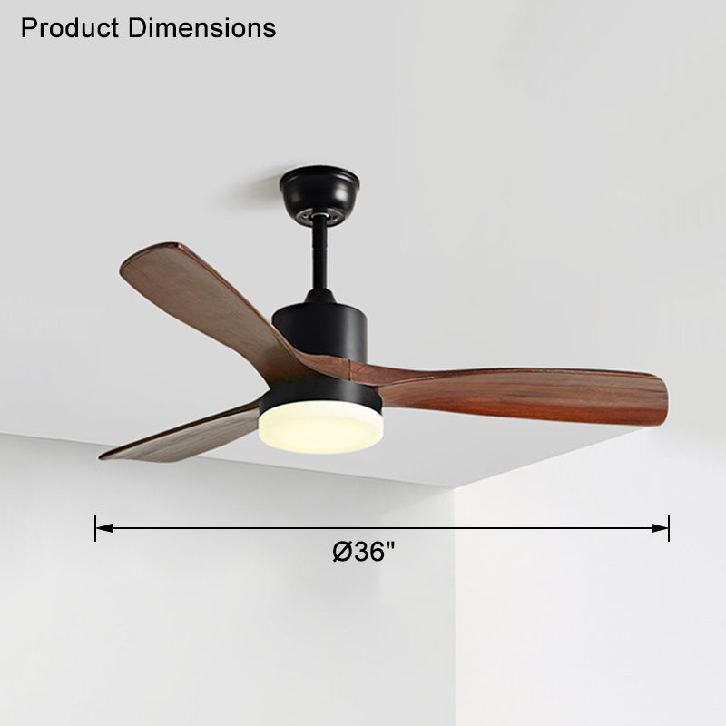 WOMO 3 Wood Blade Ceiling Fan Lamp-WM5068