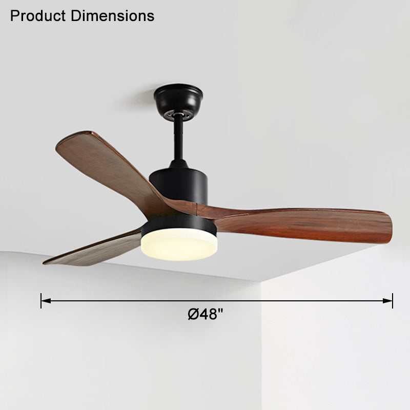 WOMO 3 Wood Blade Ceiling Fan Lamp-WM5068