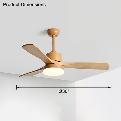 WOMO 3 Wood Blade Ceiling Fan Lamp-WM5068