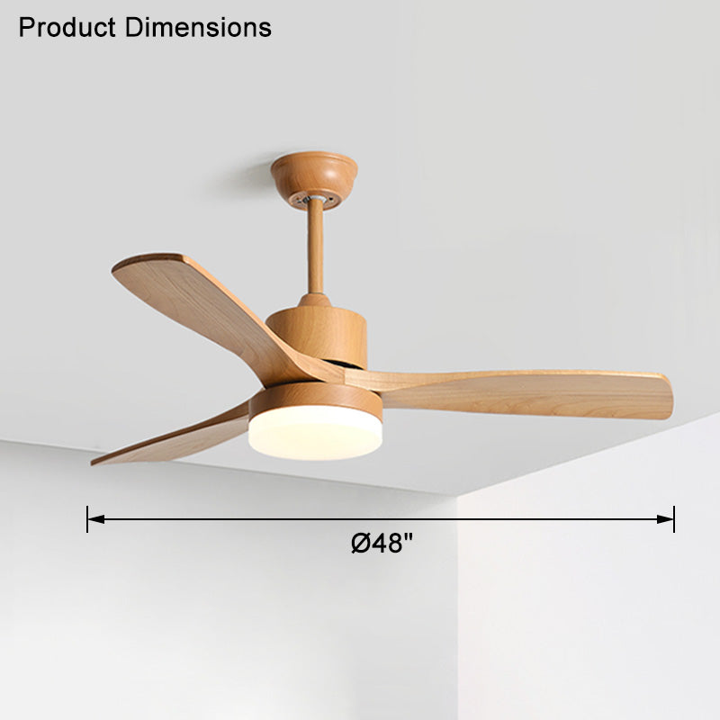 WOMO 3 Wood Blade Ceiling Fan Lamp-WM5068