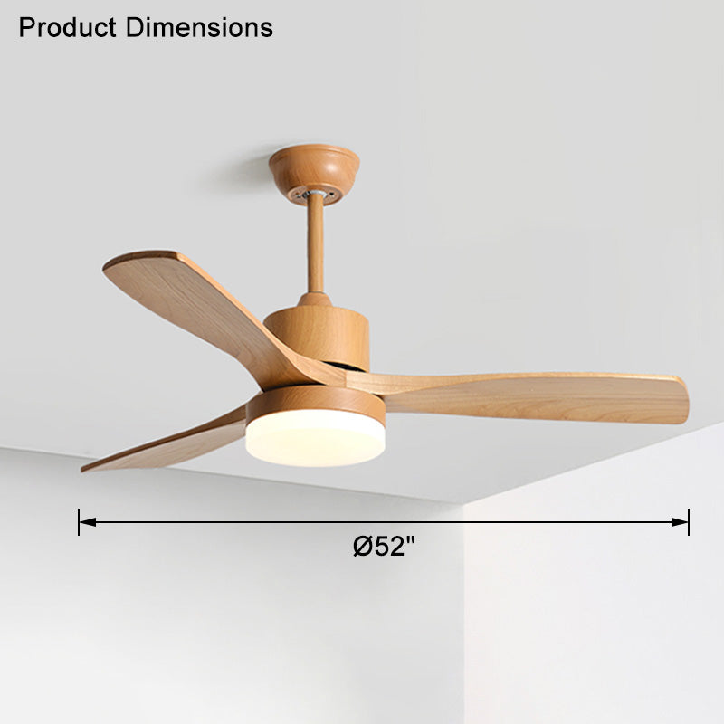 WOMO 3 Wood Blade Ceiling Fan Lamp-WM5068