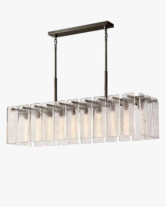 WOMO Textured Glass Rectangular Chandelier - Calamette