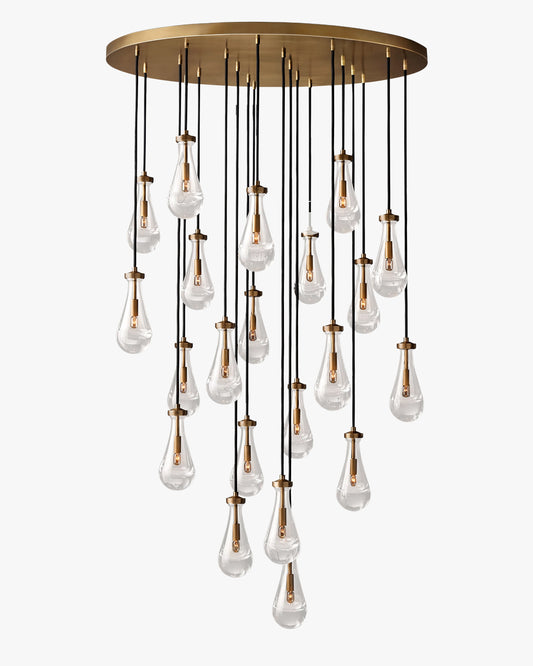 WOMO Raindrop Glass Round Chandelier – Rain