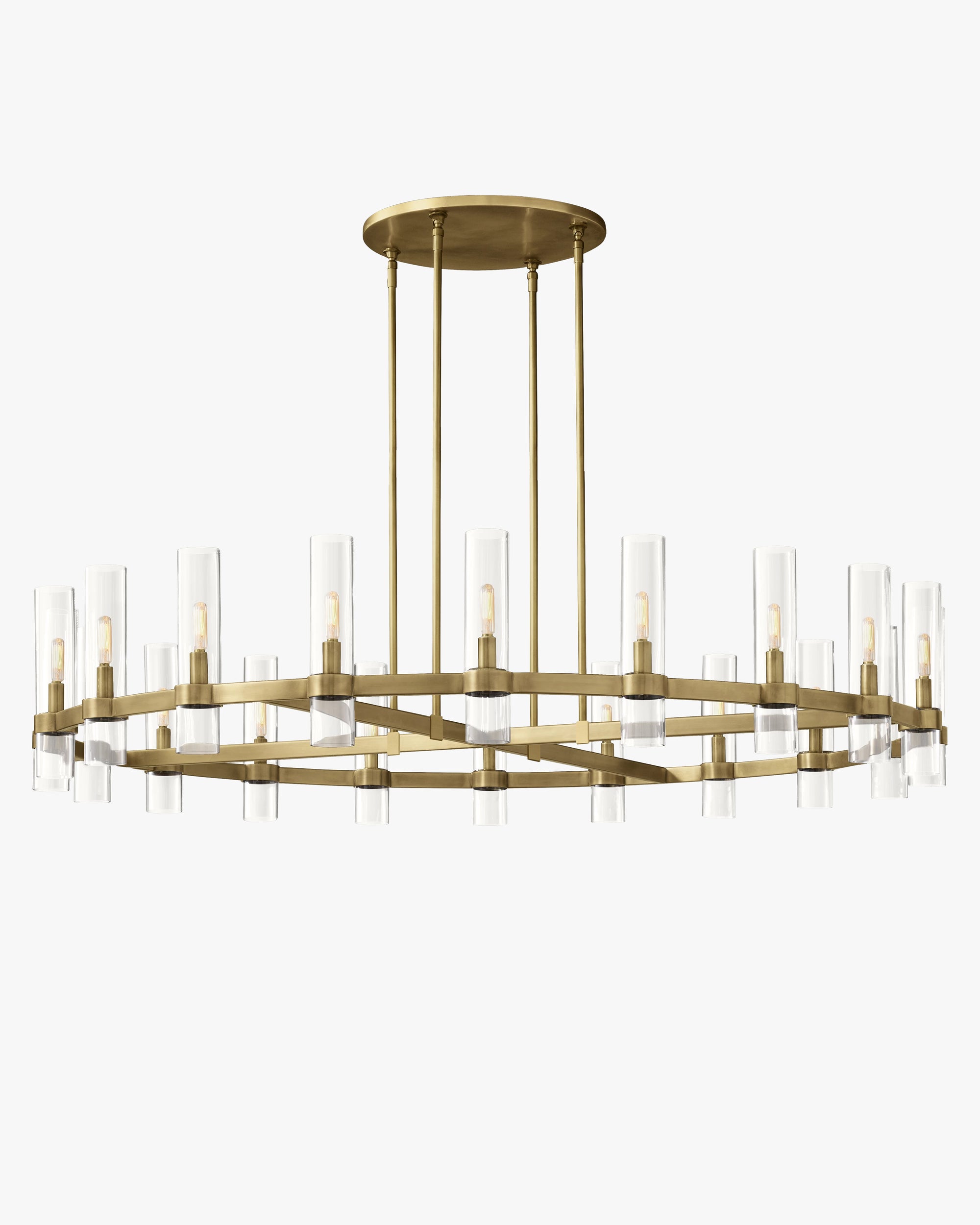 WOMO Cylindrical Glass Candle Round Chandelier - Ravelle