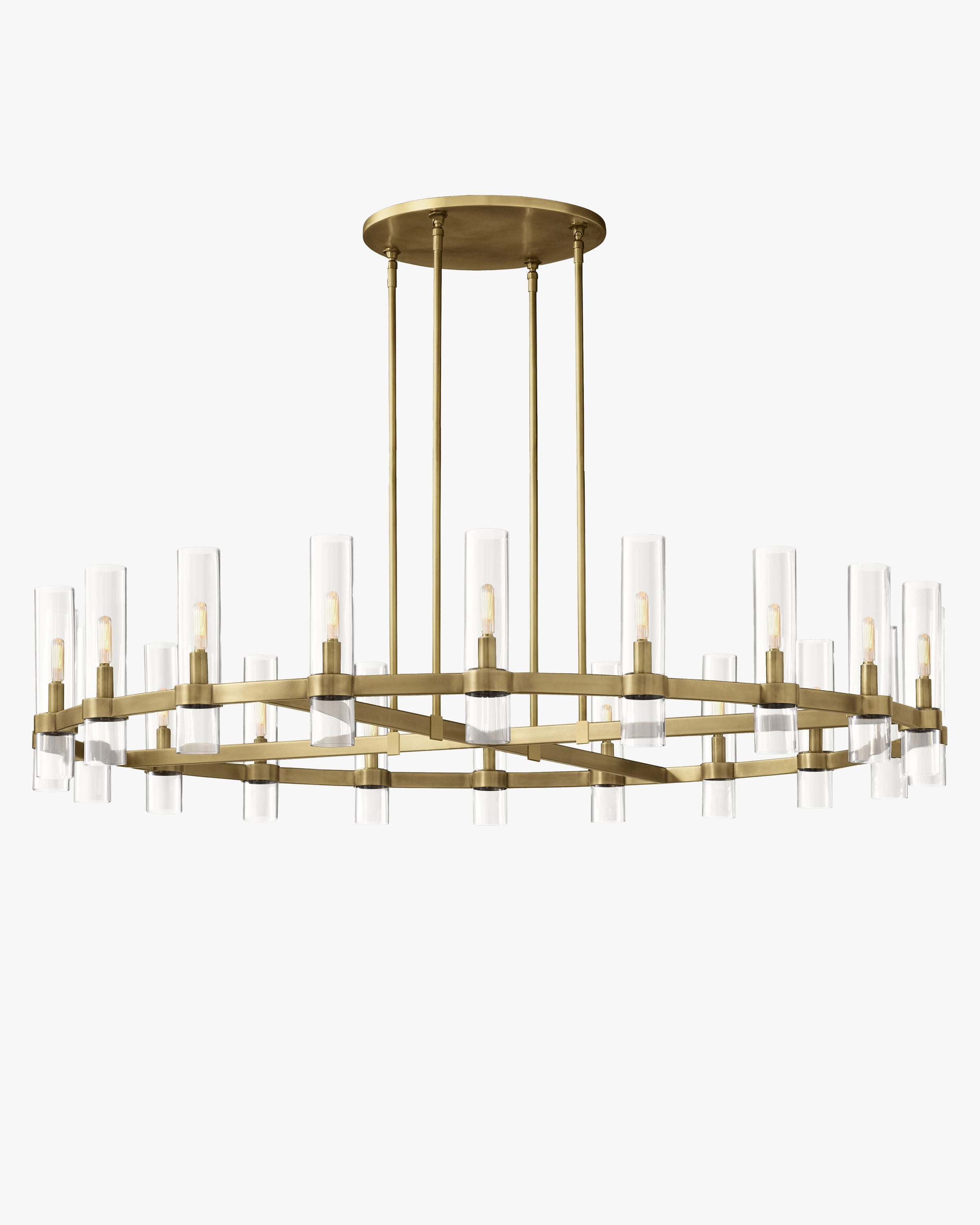WOMO Cylindrical Glass Candle Round Chandelier - Ravelle