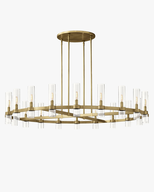 WOMO Cylindrical Glass Candle Round Chandelier - Ravelle