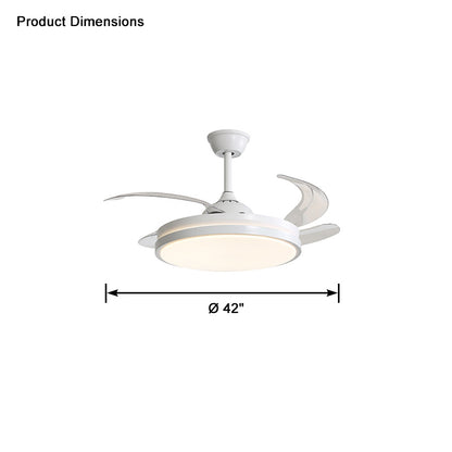 WOMO Retractable White Ceiling Fan Lamp-WM5079