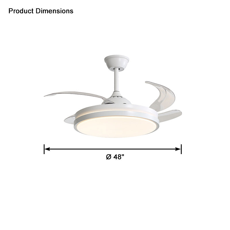 WOMO Retractable White Ceiling Fan Lamp-WM5079