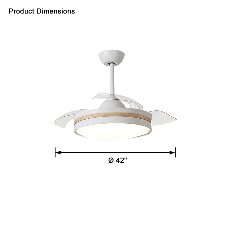 WOMO White Retractable Ceiling Fan Lamp-WM5080