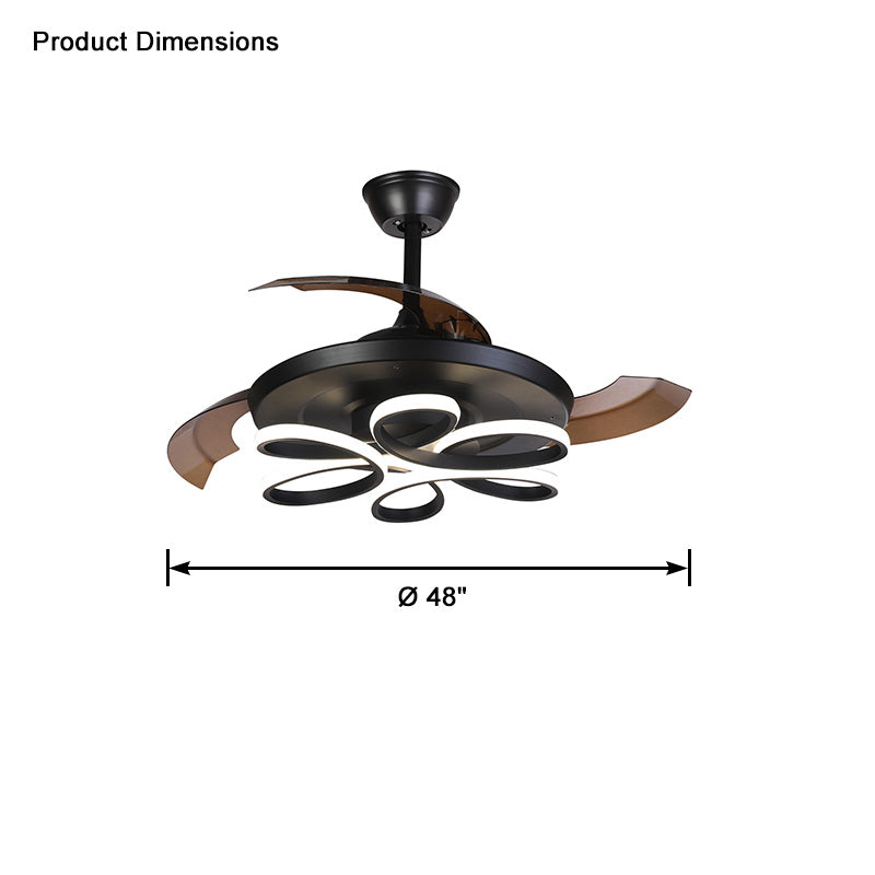 WOMO Unique Retractable Ceiling Fan Lamp-WM5081