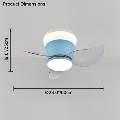 WOMO Small Low Profile Ceiling Fan Lamp-WM5084