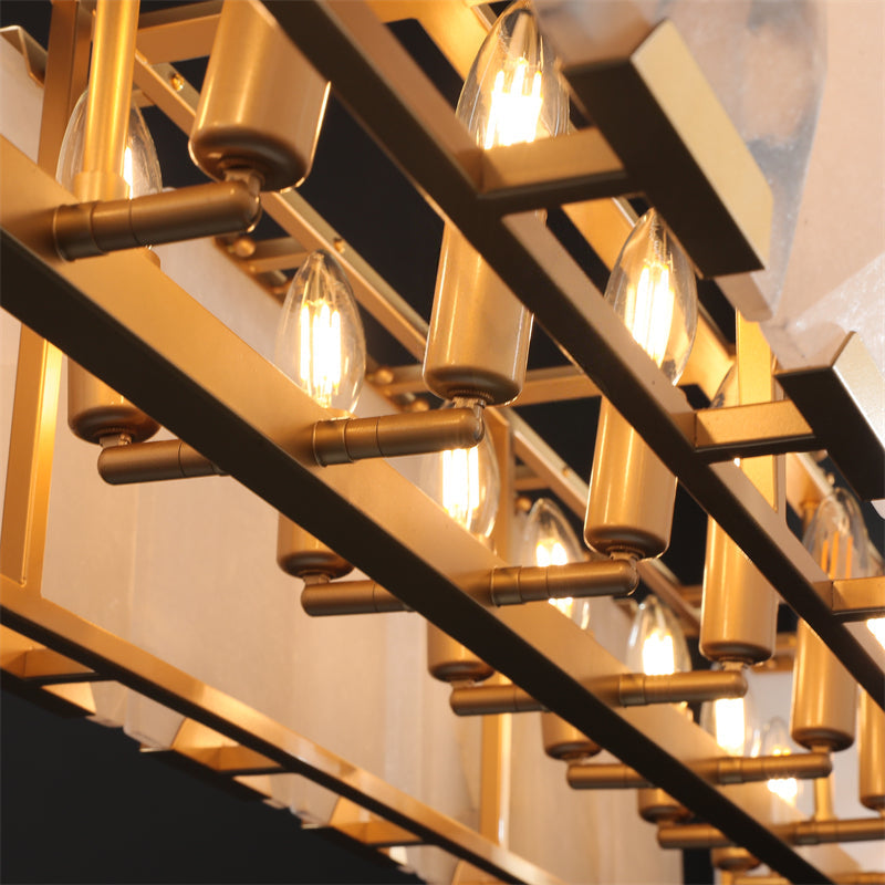 WOMO Alabaster Rectangular Chandelier – Harlow