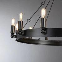 WOMO Vintage Filament Bent Tip Candle Round Chandelier - Camino