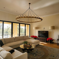 WOMO Vintage Filament Bent Tip Candle Round Chandelier - Camino