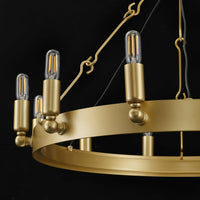 WOMO Vintage Filament Bent Tip Candle Round Chandelier - Camino