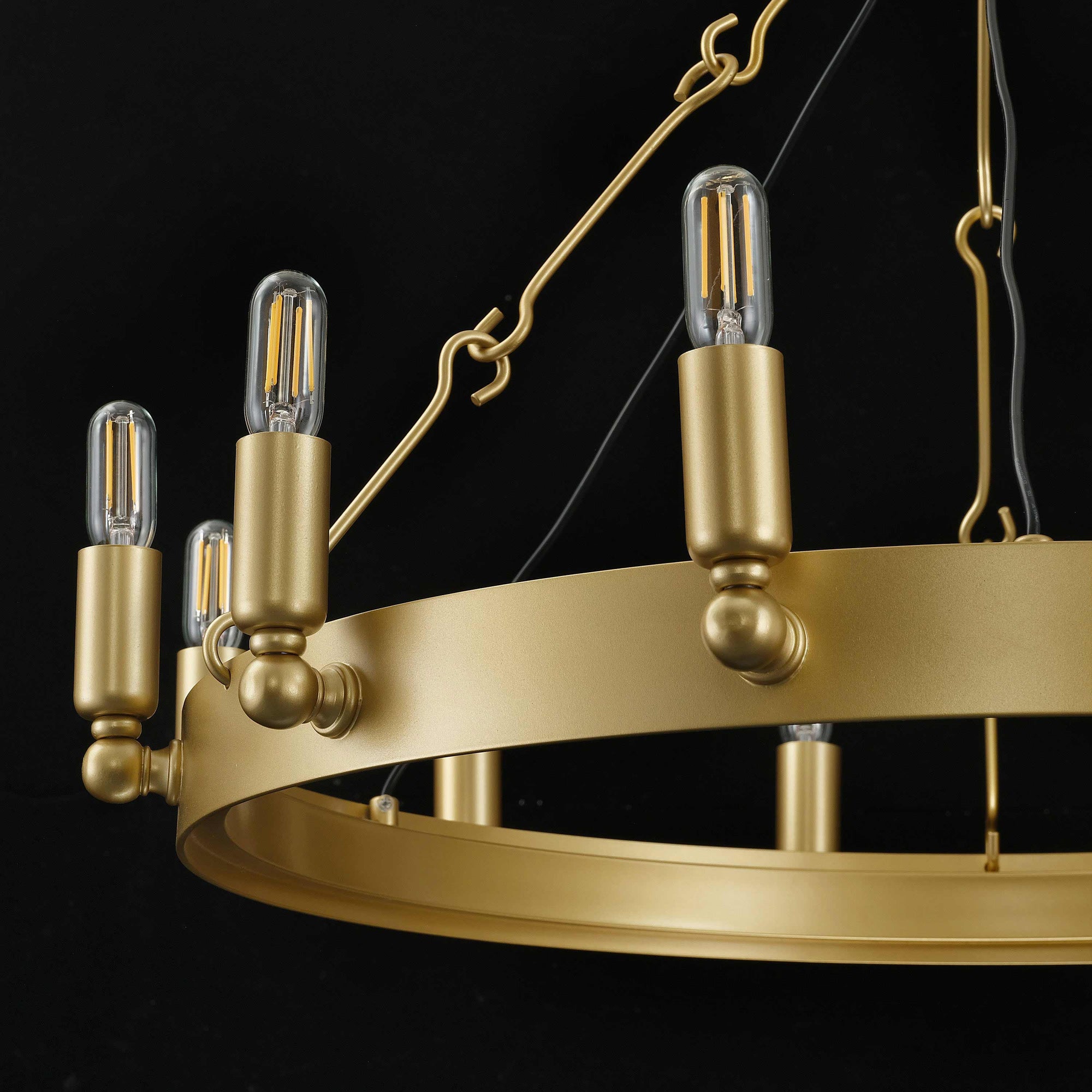 WOMO Vintage Filament Bent Tip Candle Round Chandelier - Camino