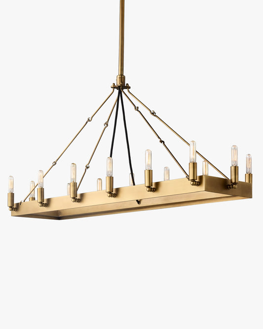 WOMO Filament Tubular Candle Rectangular Chandelier - Camino