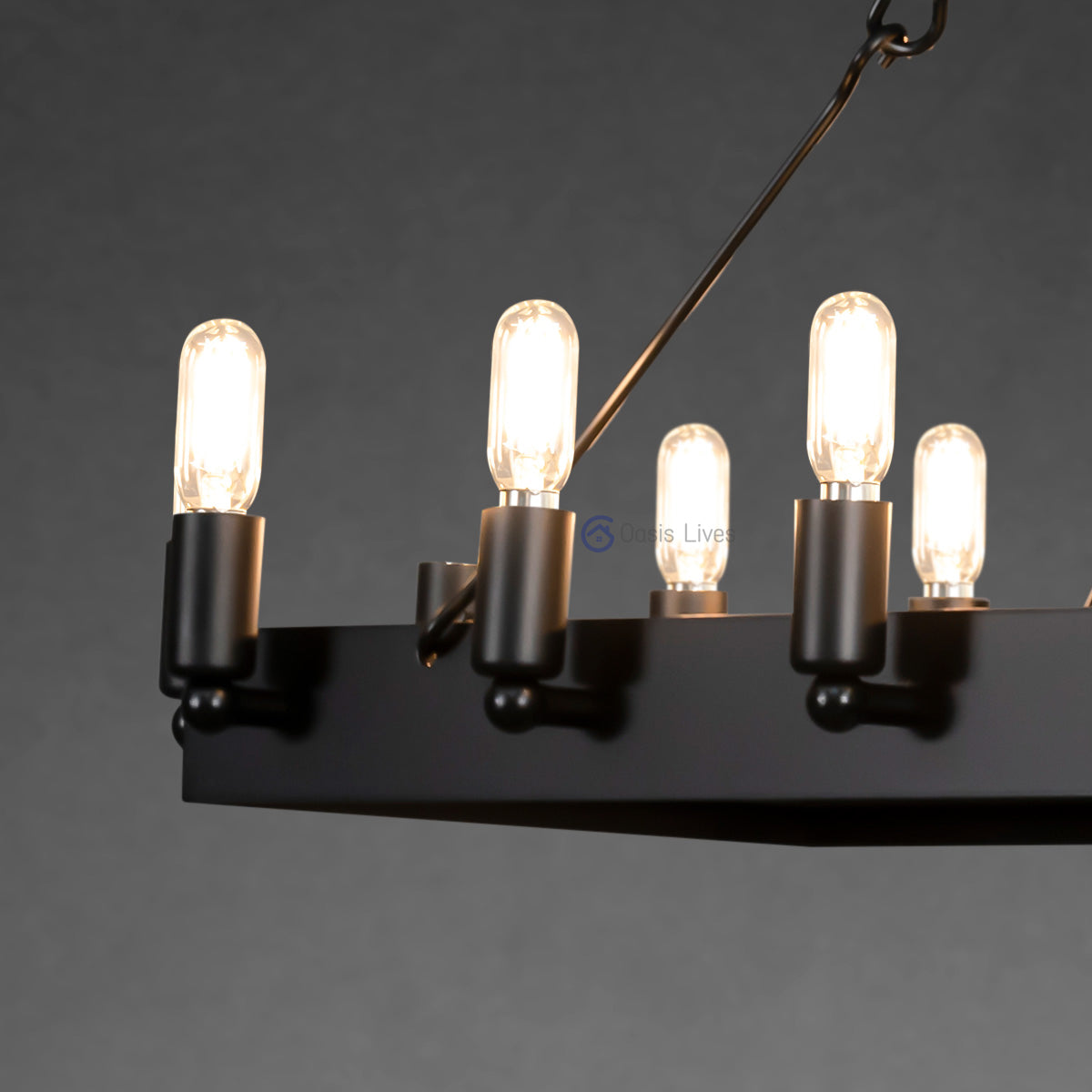 WOMO Filament Tubular Candle Rectangular Chandelier - Camino