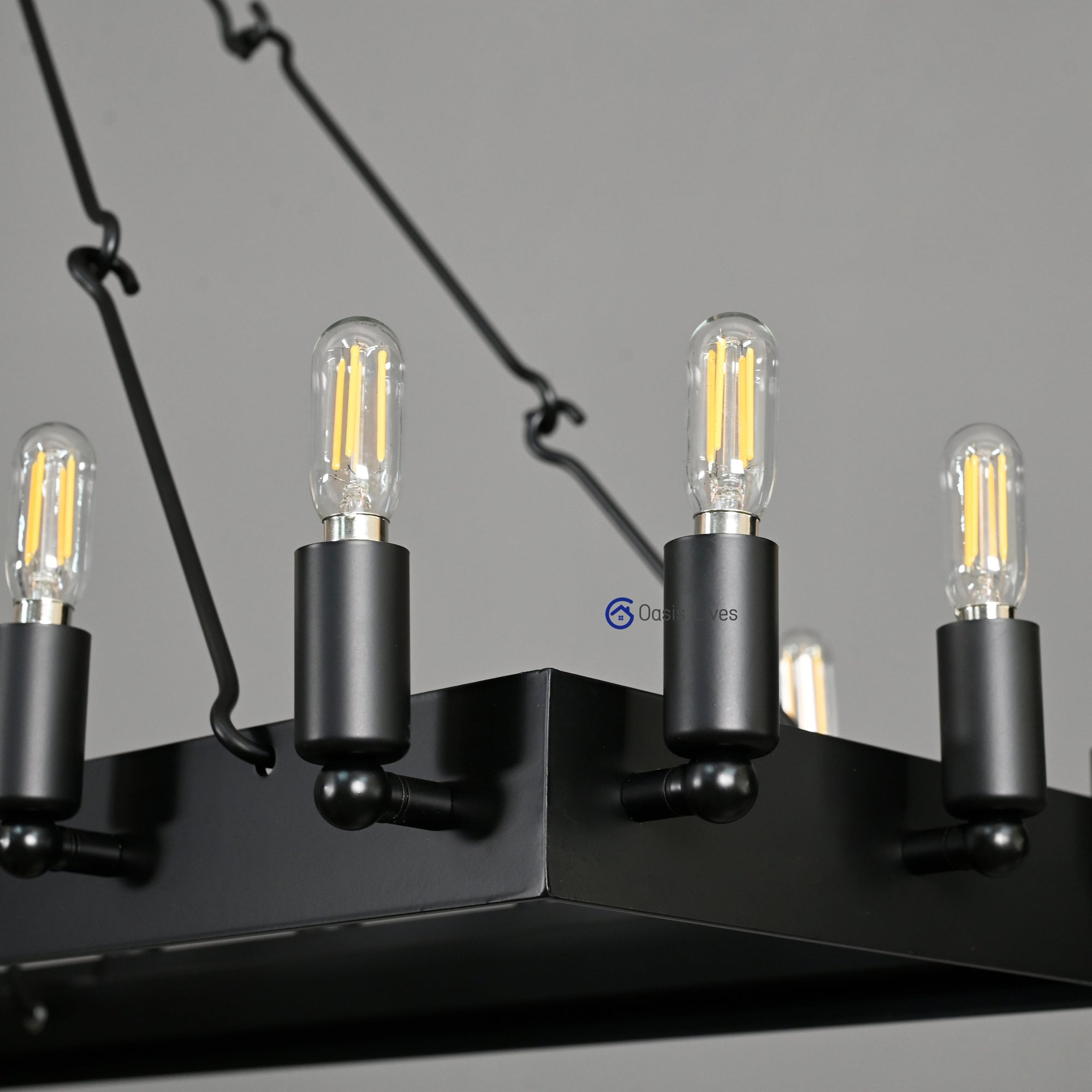 WOMO Filament Tubular Candle Rectangular Chandelier - Camino