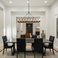WOMO Filament Tubular Candle Rectangular Chandelier - Camino