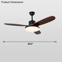 WOMO 3 Wood Blade Ceiling Fan Lamp-WM5090