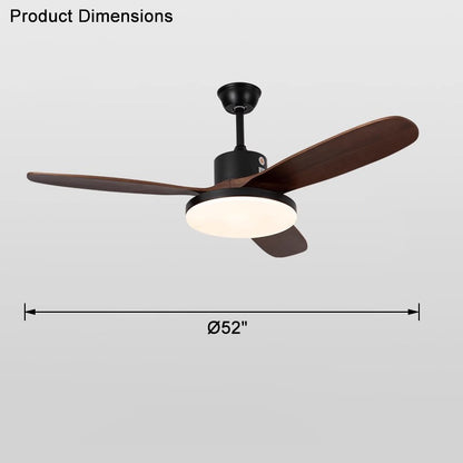 WOMO 3 Wood Blade Ceiling Fan Lamp-WM5090