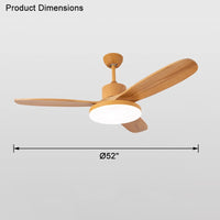 WOMO 3 Wood Blade Ceiling Fan Lamp-WM5090