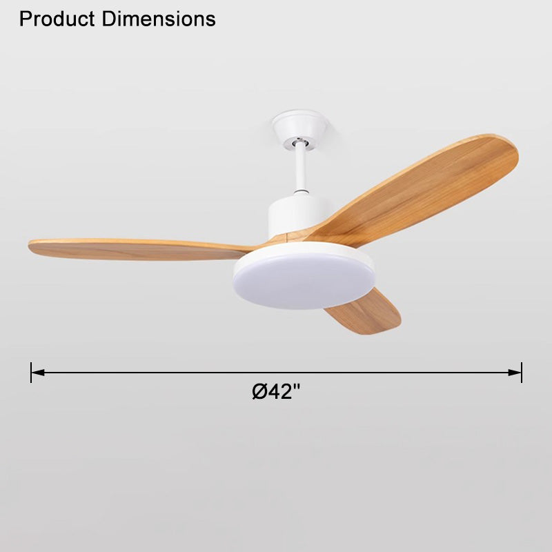 WOMO 3 Wood Blade Ceiling Fan Lamp-WM5090