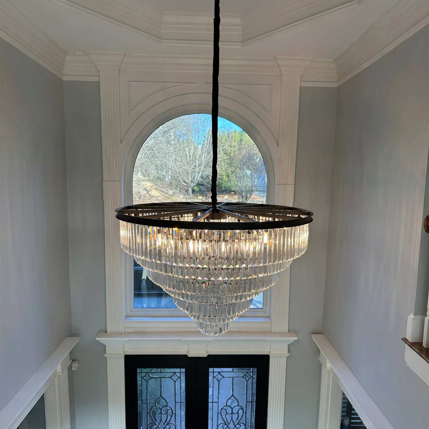 WOMO Crystal Prism Tiered Chandelier - Odeon