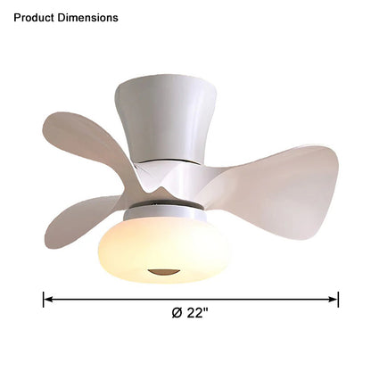 WOMO Small White Ceiling Fan Lamp-WM5094