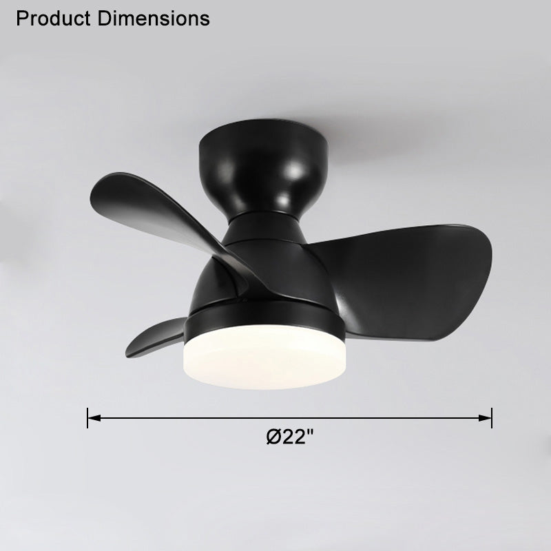 WOMO Small Flush Mount Ceiling Fan Lamp-WM5114