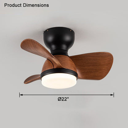 WOMO Small Flush Mount Ceiling Fan Lamp-WM5114