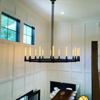WOMO Fluted-Glass Candlestick Round Chandelier - Cannele