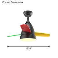 WOMO 3 Blade Tapered Ceiling Fan Lamp-WM5099