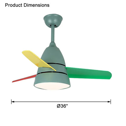 WOMO 3 Blade Tapered Ceiling Fan Lamp-WM5099