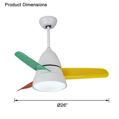 WOMO 3 Blade Tapered Ceiling Fan Lamp-WM5099