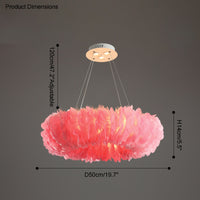 WOMO Feather Round Pendant Light-WM2060