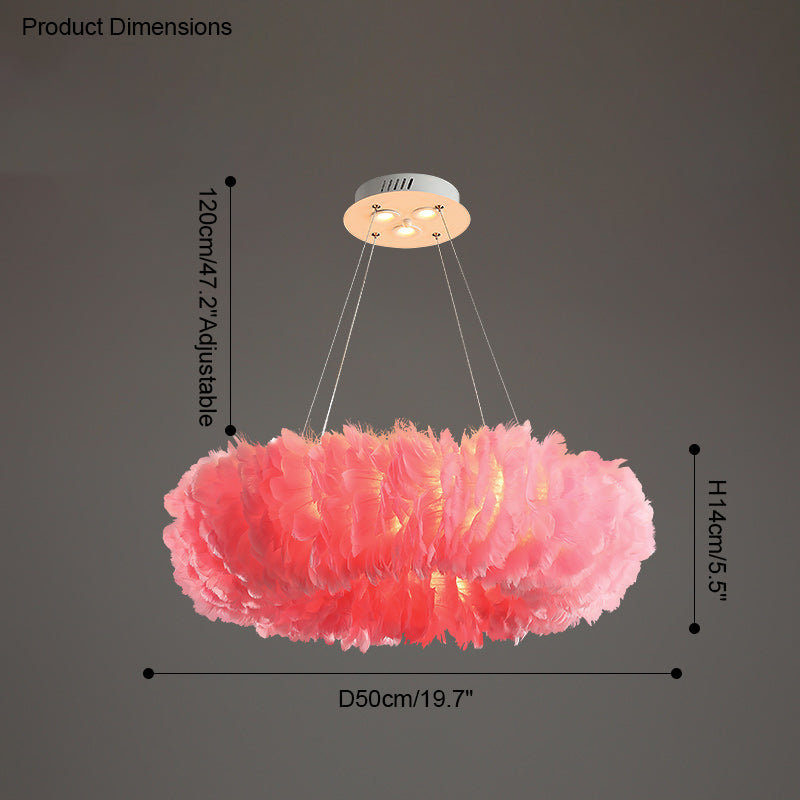 WOMO Feather Round Pendant Light-WM2060