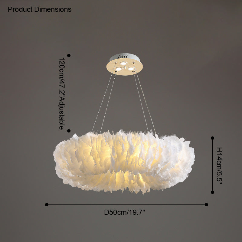 WOMO Feather Round Pendant Light-WM2060