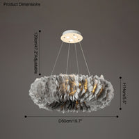 WOMO Feather Round Pendant Light-WM2060