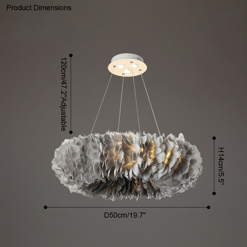 WOMO Feather Round Pendant Light-WM2060