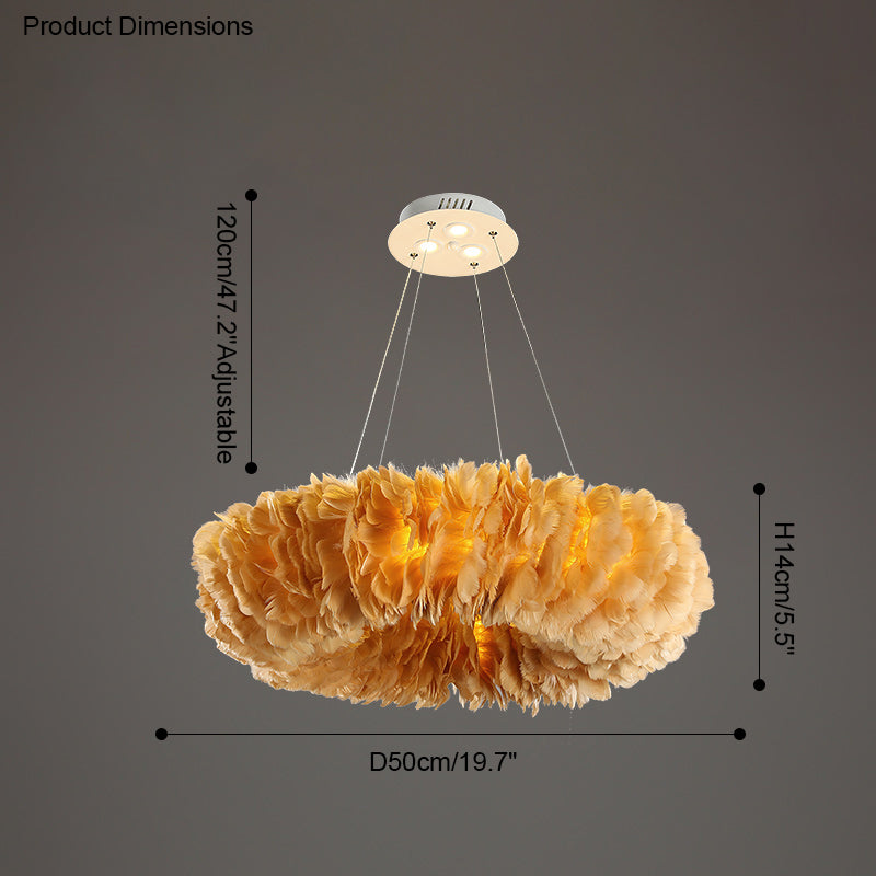 WOMO Feather Round Pendant Light-WM2060