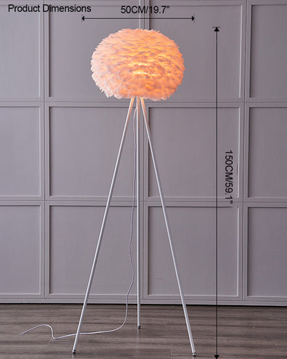 WOMO Feather Tripod Floor Lamp-WM7053