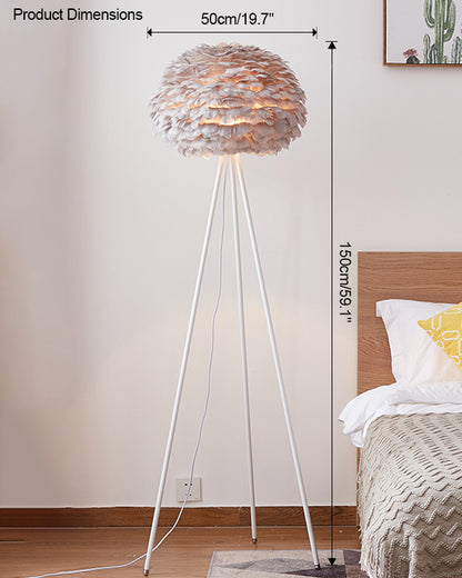 WOMO Feather Tripod Floor Lamp-WM7053