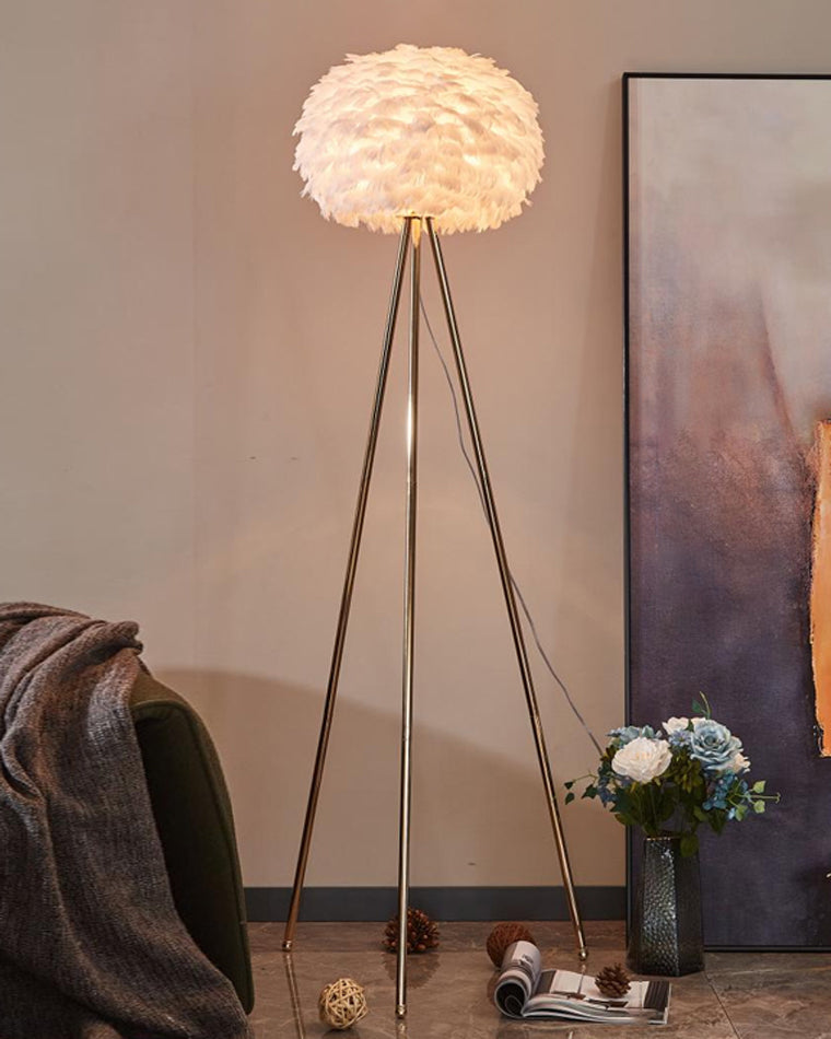 WOMO Feather Tripod Floor Lamp-WM7053