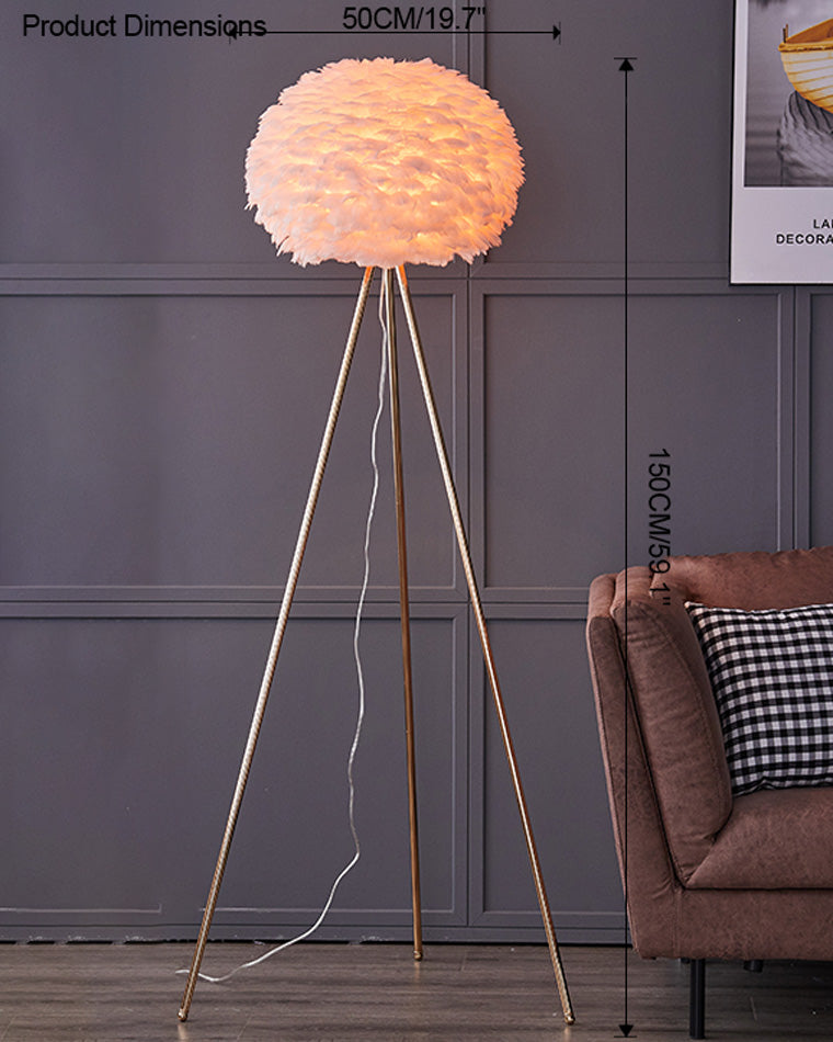 WOMO Feather Tripod Floor Lamp-WM7053