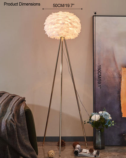 WOMO Feather Tripod Floor Lamp-WM7053