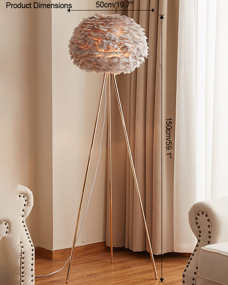 WOMO Feather Tripod Floor Lamp-WM7053