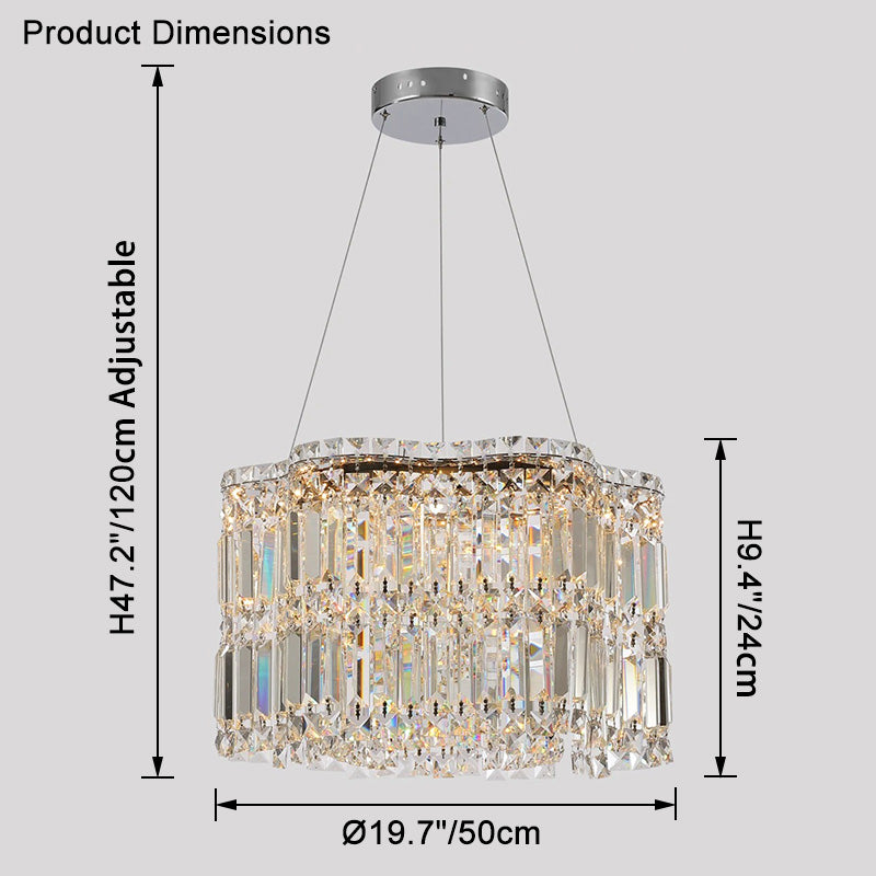 WOMO Flower Chrome Crystal Chandelier-WM2405